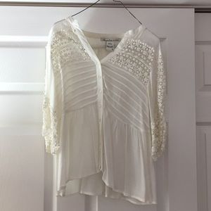 Crochet Off White Blouse